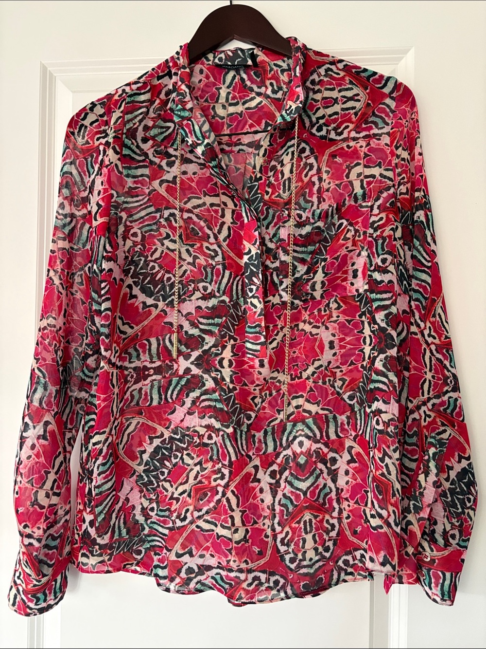 Marciano Multi-Coloured Psychedelic Print Sheer Shirt Blouse - Size S